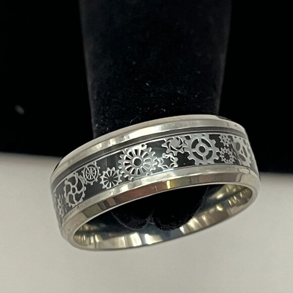 Men's Size 10 Gear Ring - Steel - Picture 2 of 3